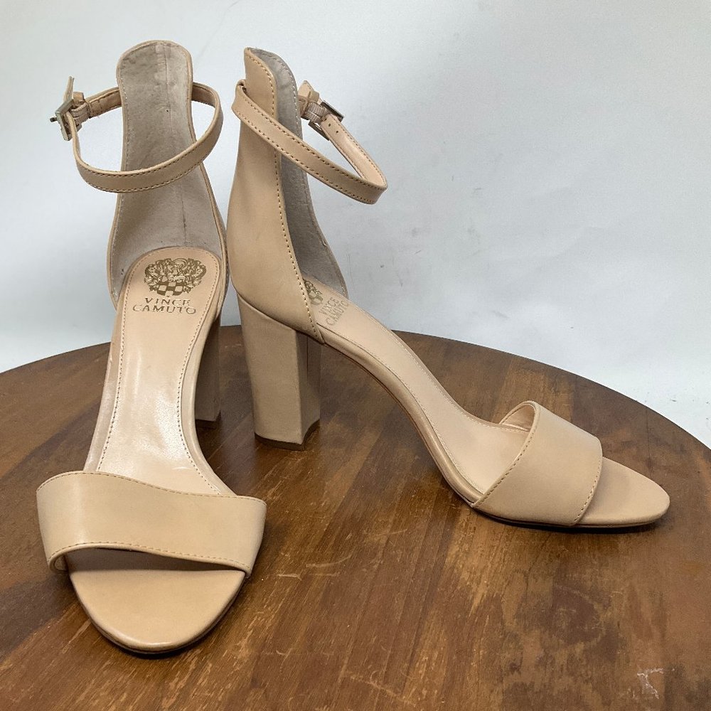 Vince Camuto Corlina Nude Ankle Strap Open Toe Heel Sandals Size 10M